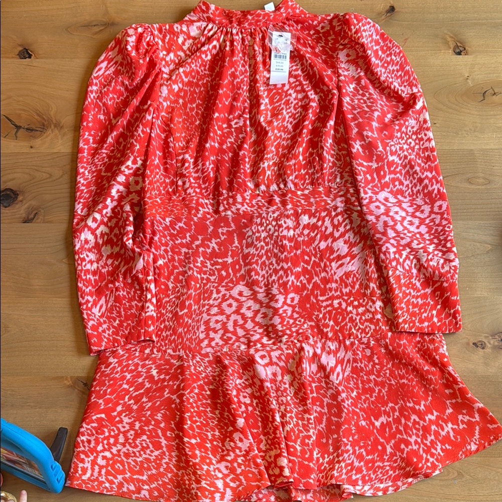Topshop Vibrant Red Animal Print Dress